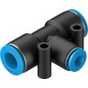 Festo Pneumatic Fitting Tee Tube-to-Tube Adapter Push-in 10 mm, Maximum Operating Pressure 14 bar, Maximum QST-10-6
