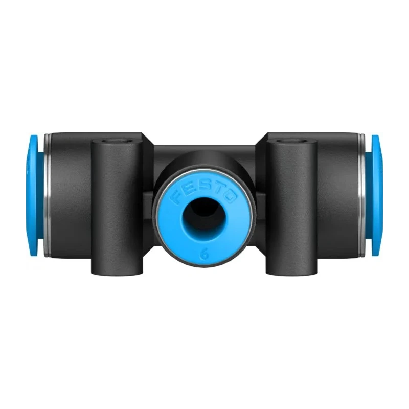 Festo Pneumatic Fitting Tee Tube-to-Tube Adapter Push-in 10 mm, Maximum Operating Pressure 14 bar, Maximum QST-10-6