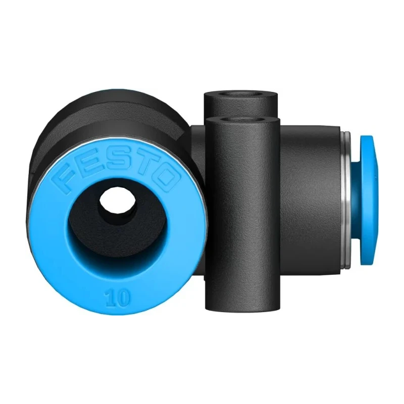 Festo Pneumatic Fitting Tee Tube-to-Tube Adapter Push-in 10 mm, Maximum Operating Pressure 14 bar, Maximum QST-10-6