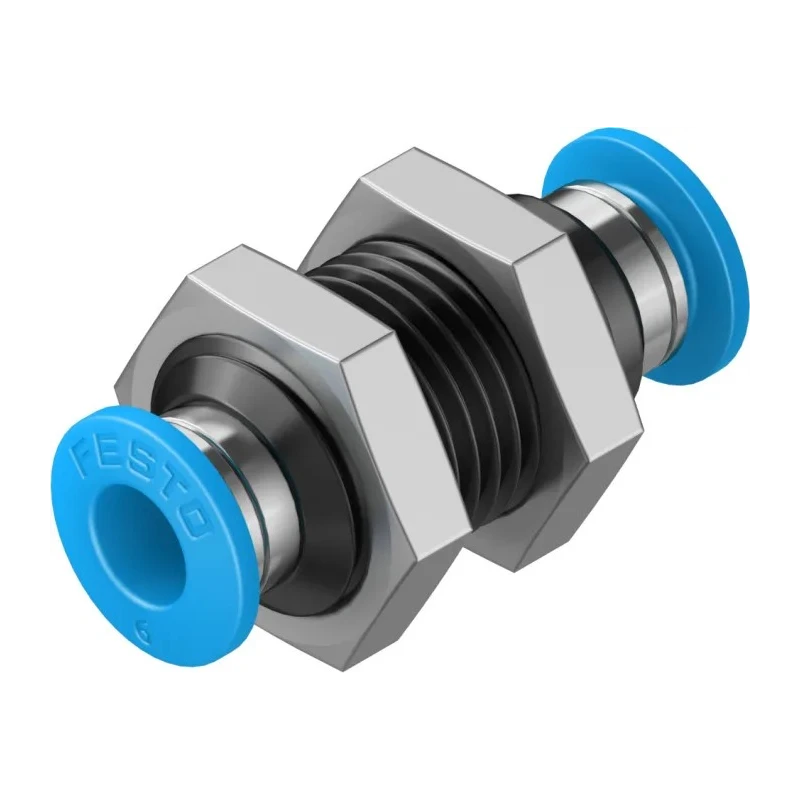 Festo Pneumatic Fitting Push In 6 mm Stainless Steel, POM, Polybutylene Terephthalate, Nitrile Rubber (NBR) QSS-6
