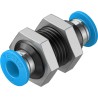 Festo Pneumatic Fitting Push In 6 mm Stainless Steel, POM, Polybutylene Terephthalate, Nitrile Rubber (NBR) QSS-6