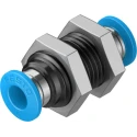 Festo Pneumatic Fitting Push In 6 mm Stainless Steel, POM, Polybutylene Terephthalate, Nitrile Rubber (NBR) QSS-6