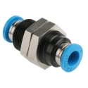 Festo Pneumatic Fitting Push In 6 mm Stainless Steel, POM, Polybutylene Terephthalate, Nitrile Rubber (NBR) QSS-6