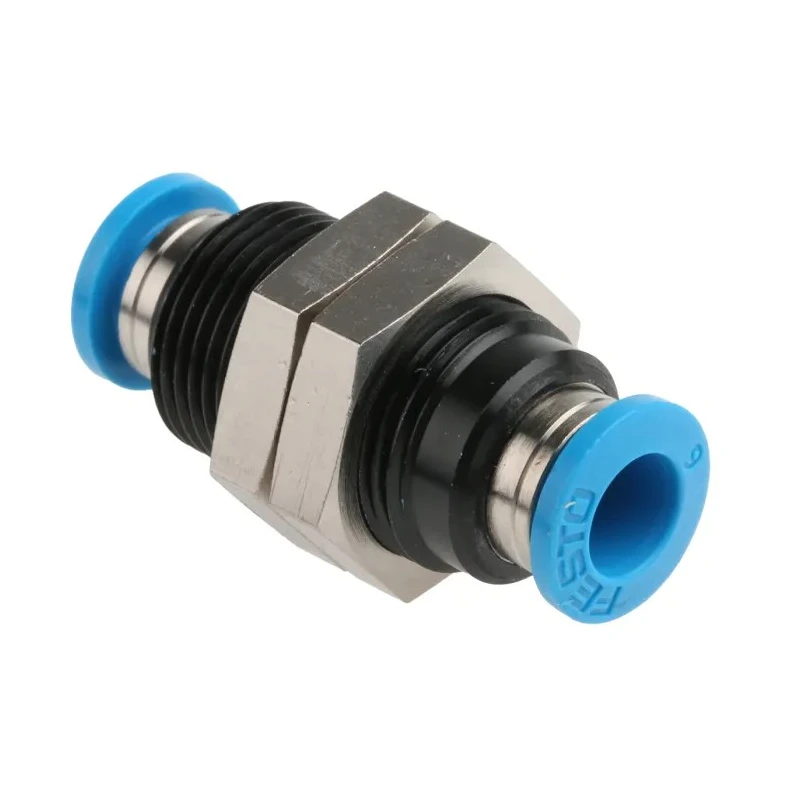 Festo Pneumatic Fitting Push In 6 mm Stainless Steel, POM, Polybutylene Terephthalate, Nitrile Rubber (NBR) QSS-6
