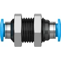 Festo Pneumatic Fitting Push In 6 mm Stainless Steel, POM, Polybutylene Terephthalate, Nitrile Rubber (NBR) QSS-6