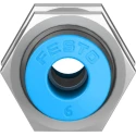 Festo Pneumatic Fitting Push In 6 mm Stainless Steel, POM, Polybutylene Terephthalate, Nitrile Rubber (NBR) QSS-6