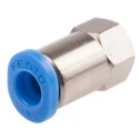 Festo Pneumatic Fitting 4mm Push-in, Female Thread M3 G Nickel-Plated Brass QSMF-M3-4