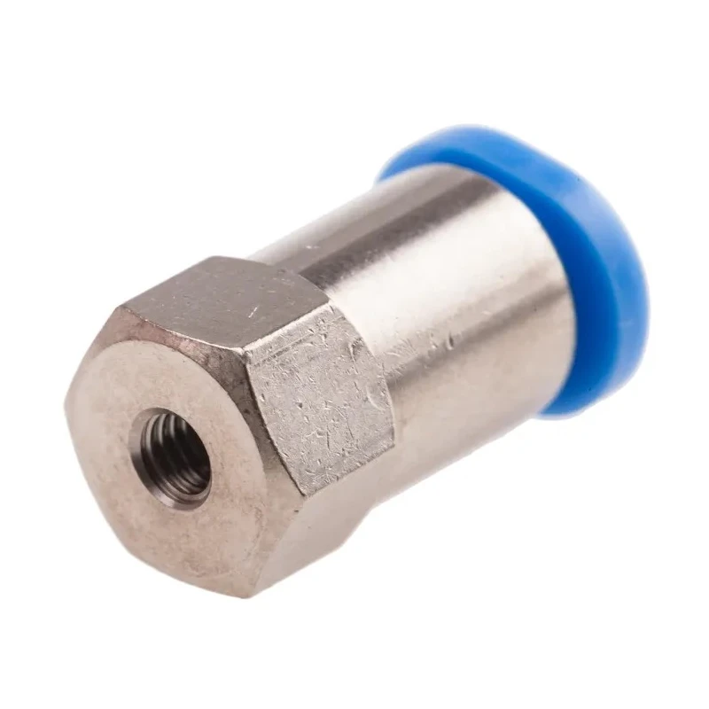 Festo Pneumatic Fitting 4mm Push-in, Female Thread M3 G Nickel-Plated Brass QSMF-M3-4