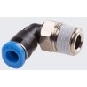 Festo Nickel Plated Brass Pneumatic Fitting Male R 1/8 in Threaded-to-Tube Push In 4 mm QSML-1/8-4