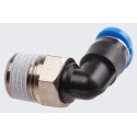 Festo Nickel Plated Brass Pneumatic Fitting Male R 1/8 in Threaded-to-Tube Push In 4 mm QSML-1/8-4