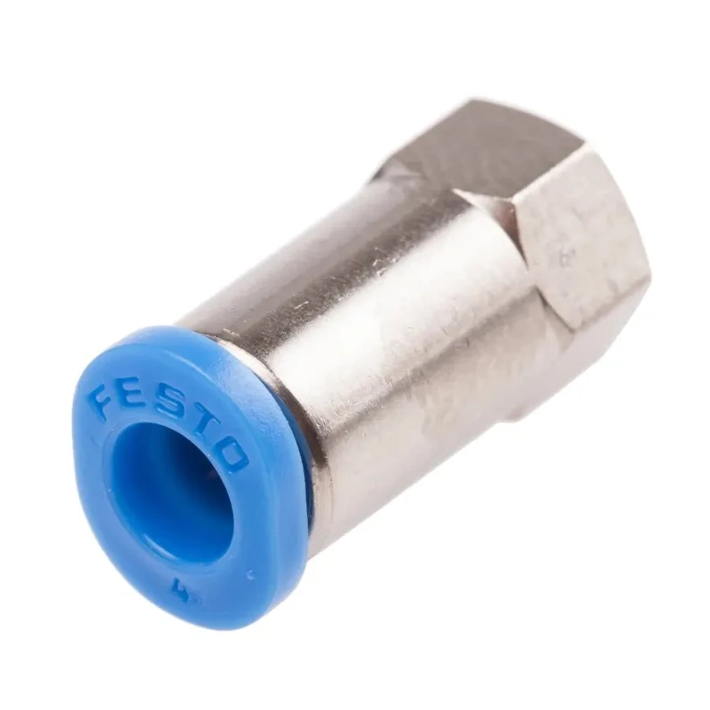 Festo QSMF Series Pneumatic Fitting 4mm Push-in Female M5 G Threaded-to-Tube Nickel Plated Brass QSMF-M5-4