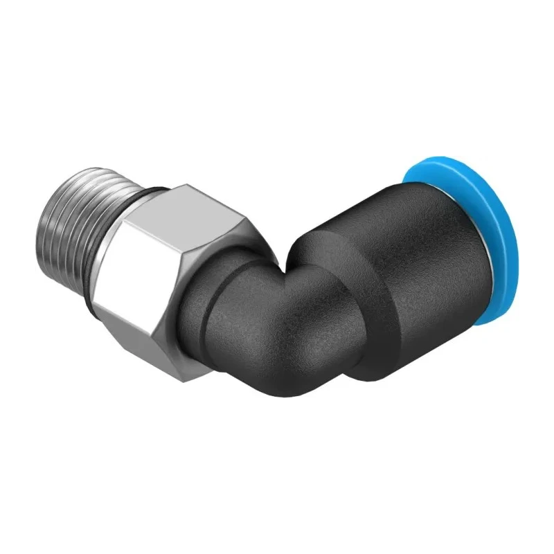 Festo Nickel Plated Brass 6mm Push-in Pneumatic Fitting Male M7 Threaded 90° QSML-M7-6