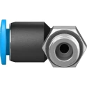 Festo Nickel Plated Brass 6mm Push-in Pneumatic Fitting Male M7 Threaded 90° QSML-M7-6
