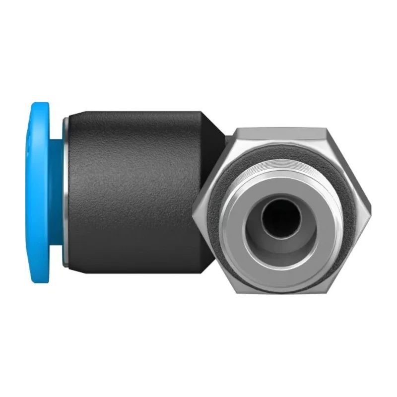 Festo Nickel Plated Brass 6mm Push-in Pneumatic Fitting Male M7 Threaded 90° QSML-M7-6