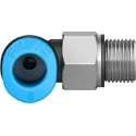 Festo Nickel Plated Brass 6mm Push-in Pneumatic Fitting Male M7 Threaded 90° QSML-M7-6