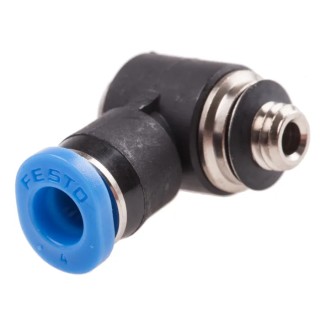 Festo QSMLV Series Nickel Plated Brass Pneumatic Fitting Male M5 Metric 4mm Push-in QSMLV-M5-4-I