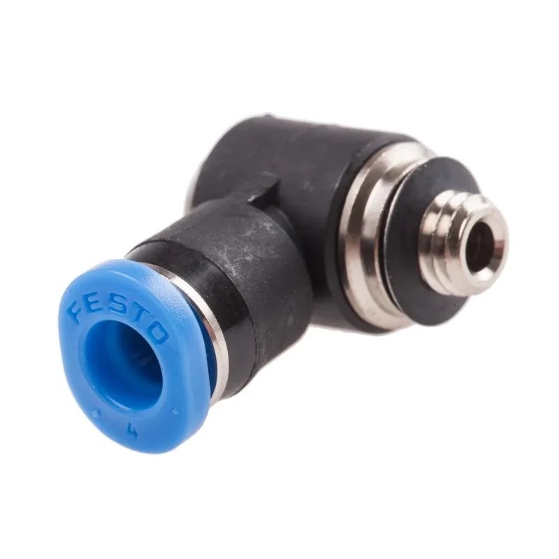 Festo QSMLV Series Nickel Plated Brass Pneumatic Fitting Male M5 Metric 4mm Push-in QSMLV-M5-4-I