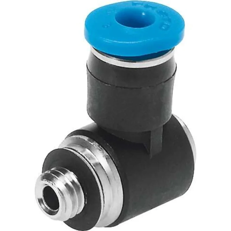 Festo QSMLV Series Nickel Plated Brass Pneumatic Fitting Male M5 Metric 4mm Push-in QSMLV-M5-4-I