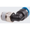 Festo Nickel Plated Brass 6mm Push-in Pneumatic Fitting, Male Thread R 1/8 in, 90° Angle QSML-1/8-6