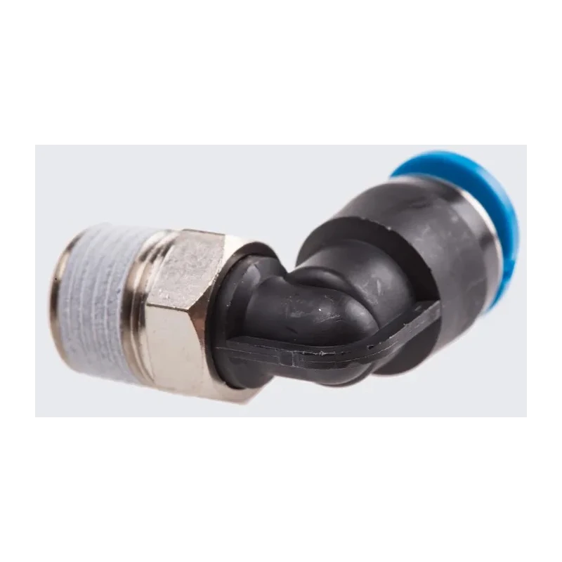 Festo Nickel Plated Brass 6mm Push-in Pneumatic Fitting, Male Thread R 1/8 in, 90° Angle QSML-1/8-6