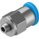 Festo Pneumatic Fitting QSM Series 4mm Push-in Tube, M3 Male, G Thread, Steel Nickel Finish QSM-M3-4
