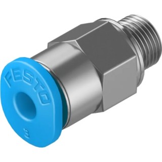 Festo Pneumatic Fitting 3mm Push-in Male M5 Threaded-to-Tube Nickel Finish QSM-M5-3