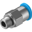 Festo Pneumatic Fitting 3mm Push-in Male M5 Threaded-to-Tube Nickel Finish QSM-M5-3