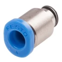 Festo Pneumatic Fitting 4mm Push-in Male Threaded-to-Tube Adaptor Steel Nickel Finish Maximum Pressure 14 bar QSM-M3-4-I