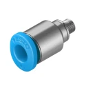 Festo Pneumatic Fitting 4mm Push-in Male Threaded-to-Tube Adaptor Steel Nickel Finish Maximum Pressure 14 bar QSM-M3-4-I