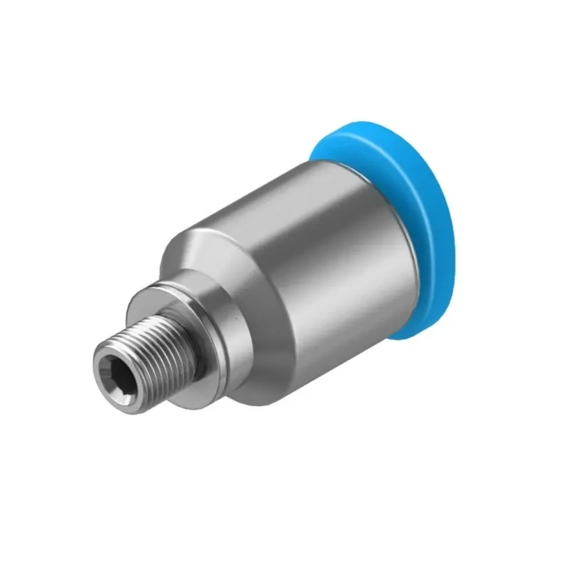 Festo Pneumatic Fitting 4mm Push-in Male Threaded-to-Tube Adaptor Steel Nickel Finish Maximum Pressure 14 bar QSM-M3-4-I