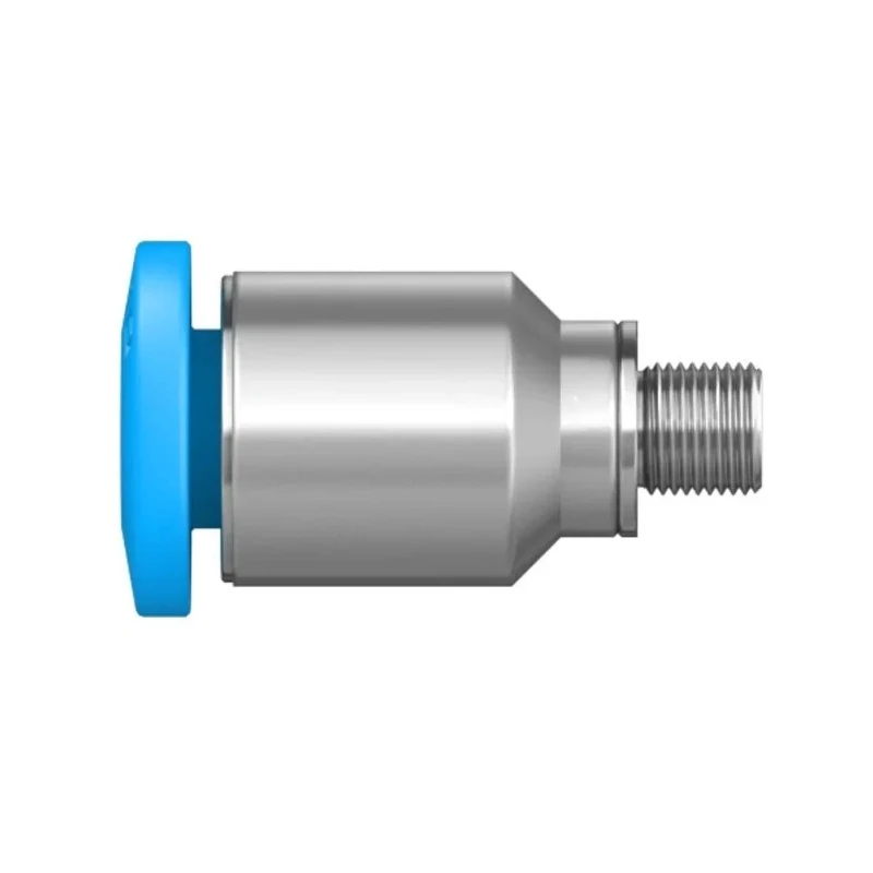 Festo Pneumatic Fitting 4mm Push-in Male Threaded-to-Tube Adaptor Steel Nickel Finish Maximum Pressure 14 bar QSM-M3-4-I