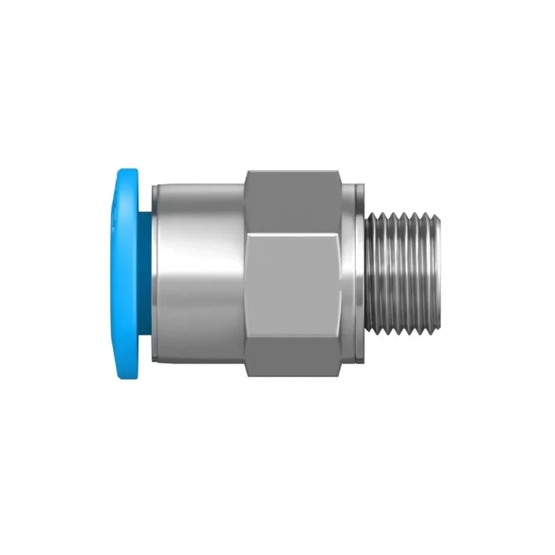 Festo Pneumatic Fitting 6mm Push-in, Male, M6, G, Brass, Nickel Finish, 14 bar Max Operating Pressure QSM-M6-6