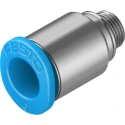 Festo Pneumatic Fitting 6mm Push-in, Male Thread M5, Nickel Finish QSM-M5-6-I