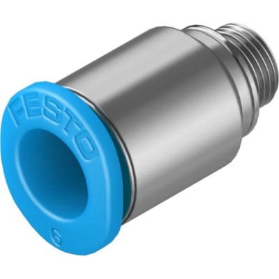 Festo Pneumatic Fitting 6mm Push-in, Male Thread M5, Nickel Finish QSM-M5-6-I