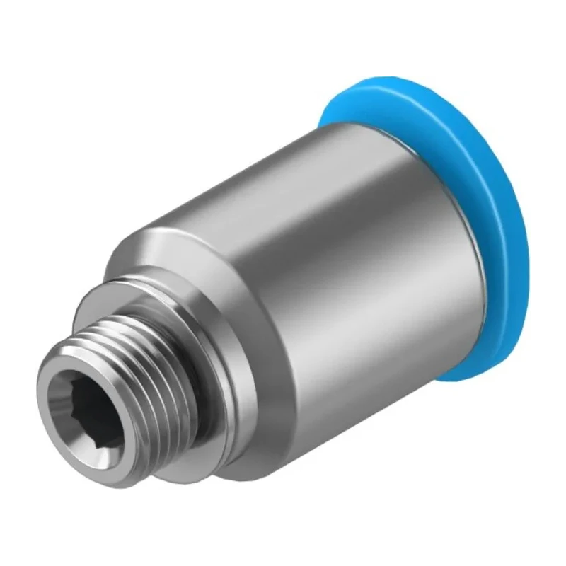 Festo Pneumatic Fitting 6mm Push-in, Male Thread M5, Nickel Finish QSM-M5-6-I