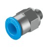 Festo Pneumatic Fitting 6mm Push-in Tube, Male M5 G-Threaded Connector, Brass Nickel Finish QSM-M5-6
