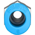 Festo Pneumatic Fitting 6mm Push-in Tube, Male M5 G-Threaded Connector, Brass Nickel Finish QSM-M5-6