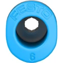 Festo Pneumatic Fitting 6mm Push-in, Male Thread M5, Nickel Finish QSM-M5-6-I
