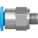 Festo Pneumatic Fitting 6mm Push-in Tube, Male M5 G-Threaded Connector, Brass Nickel Finish QSM-M5-6