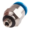 Festo Pneumatic Fitting 6mm Push-in Tube, Male M5 G-Threaded Connector, Brass Nickel Finish QSM-M5-6