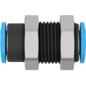 Festo Pneumatic Bulkhead Tube-to-Tube Adaptor Push In 6 mm Nickel Plated Brass Fitting QSMS-6