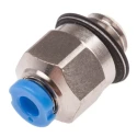 Festo Pneumatic Fitting 2mm Push-in Male M5 G Threaded-to-Tube Nickel Plated Brass QSM-M5-2