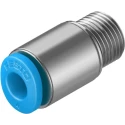 Festo QSM Series Pneumatic Fitting 4mm Push-in, Male, M7 Thread, Brass Nickel Finish QSM-M7-4-I