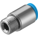 Festo QSM Series Pneumatic Fitting 4mm Push-in, Male, M7 Thread, Brass Nickel Finish QSM-M7-4-I