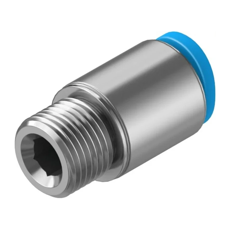 Festo QSM Series Pneumatic Fitting 4mm Push-in, Male, M7 Thread, Brass Nickel Finish QSM-M7-4-I