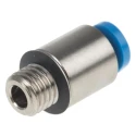Festo QSM Series Pneumatic Fitting 4mm Push-in, Male, M7 Thread, Brass Nickel Finish QSM-M7-4-I