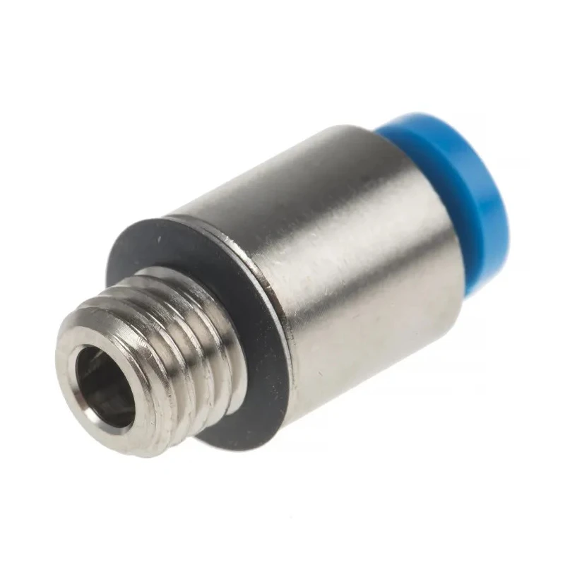 Festo QSM Series Pneumatic Fitting 4mm Push-in, Male, M7 Thread, Brass Nickel Finish QSM-M7-4-I