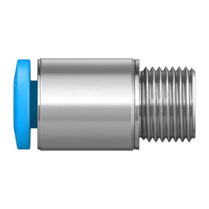 Festo QSM Series Pneumatic Fitting 4mm Push-in, Male, M7 Thread, Brass Nickel Finish QSM-M7-4-I