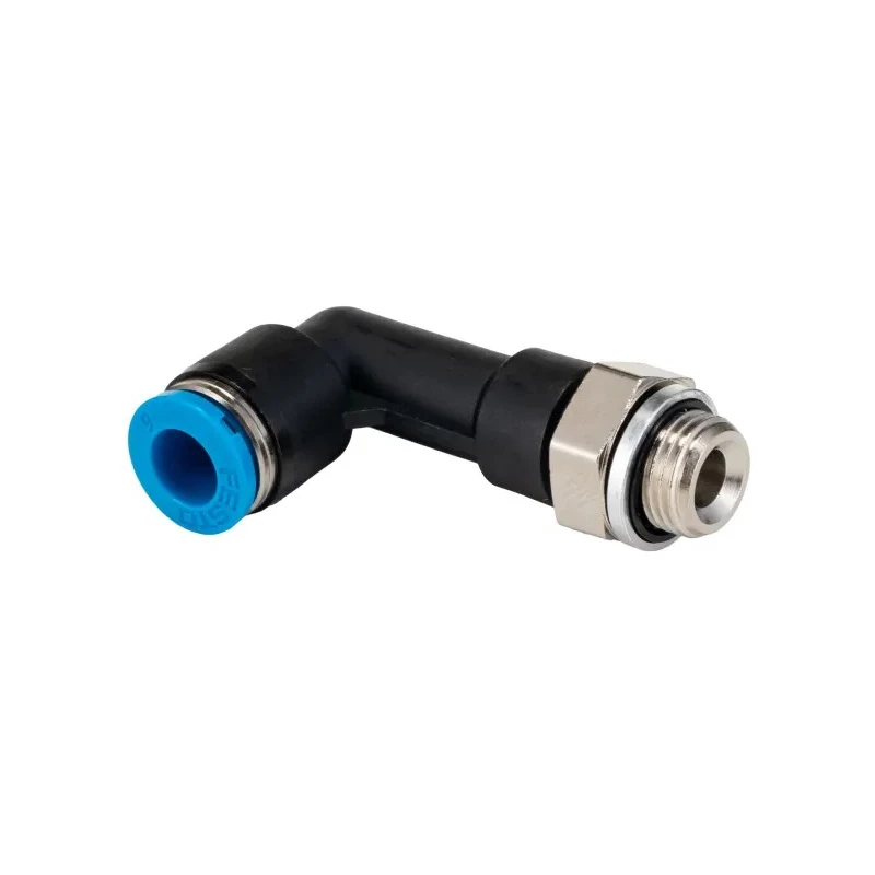Festo Nickel Plated Brass Pneumatic Fitting Male Threaded-to-Tube G 1/8 Thread Size Push-in 6mm Tube QSLL-G1/8-6