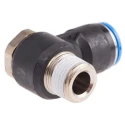 Festo Nickel Plated Brass Pneumatic Fitting Threaded-to-Tube Male R 3/8 in to 12 mm Push-in QSLV-3/8-12